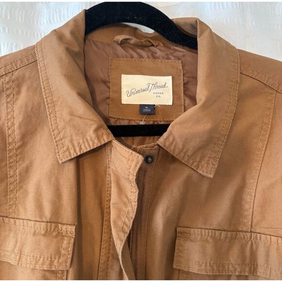 Womens tan utility cargo shacket oversized outerwear  jacket button-down  MEDIUM - Picture 3 of 8
